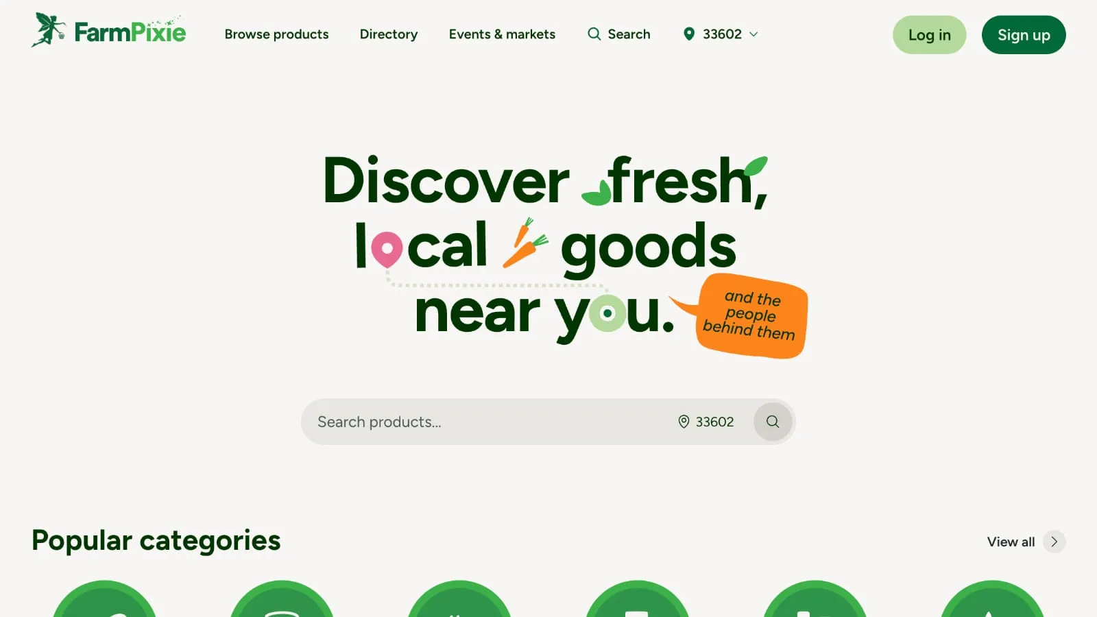 FarmPixie home page screenshot