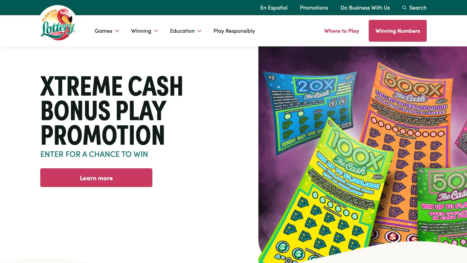Florida Lottery website