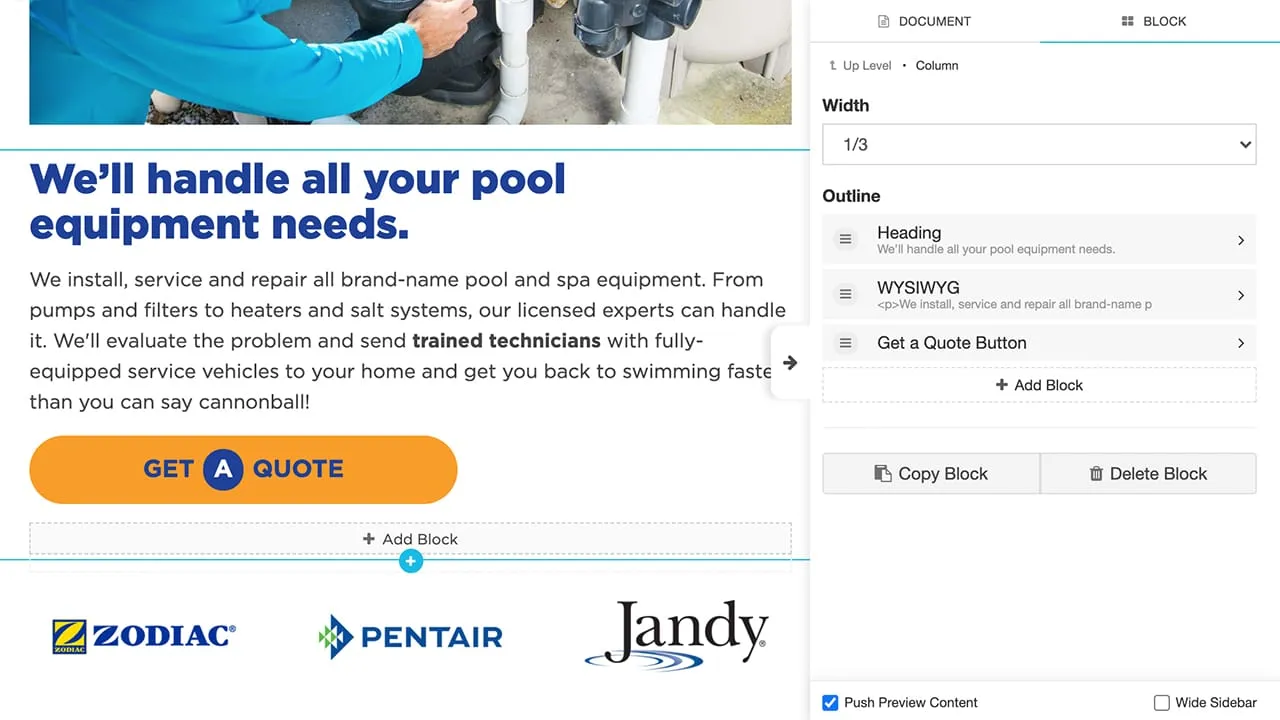 Pinch-A-Penny page builder screenshot