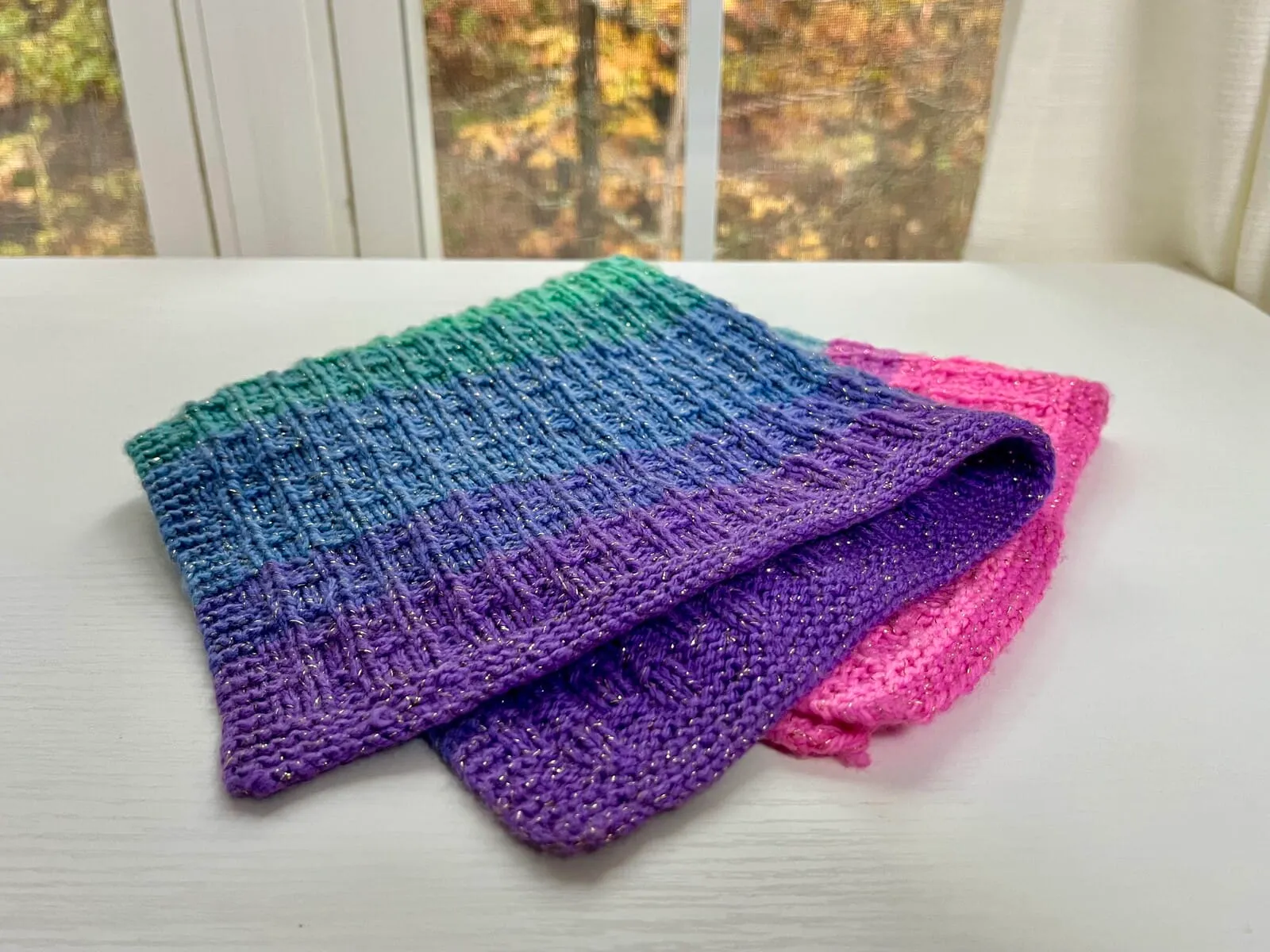 Finished wavy rib blanket